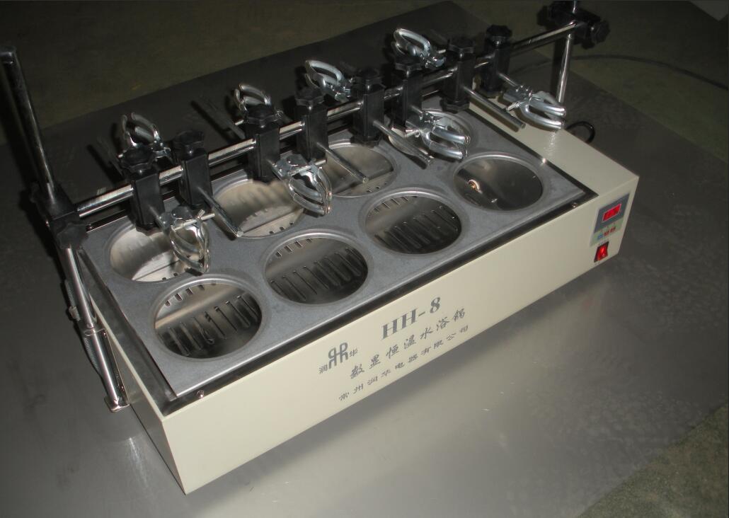 恒温水浴锅HH-8 双列八孔智能控温 带支架